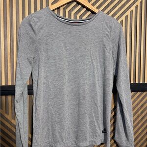 Nike Gray Long Sleeve Crew with Black-Trim Collar